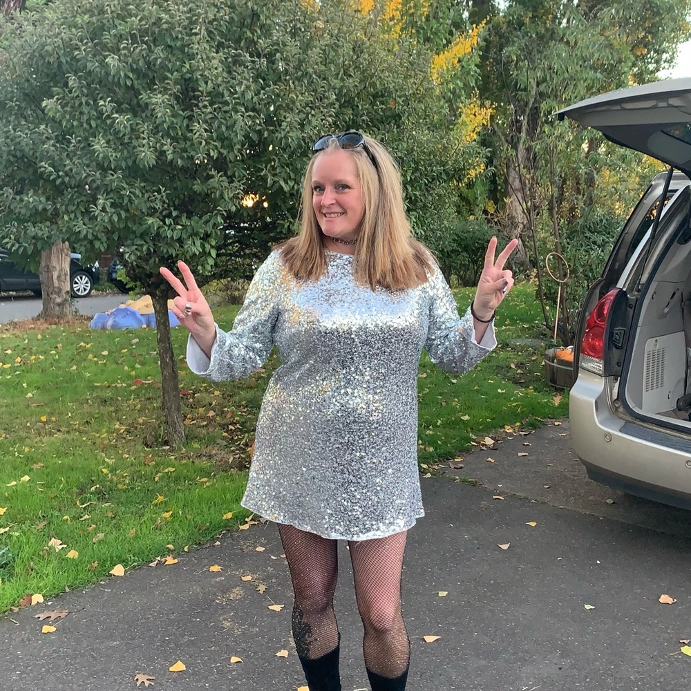 Silver Sequin Dress
